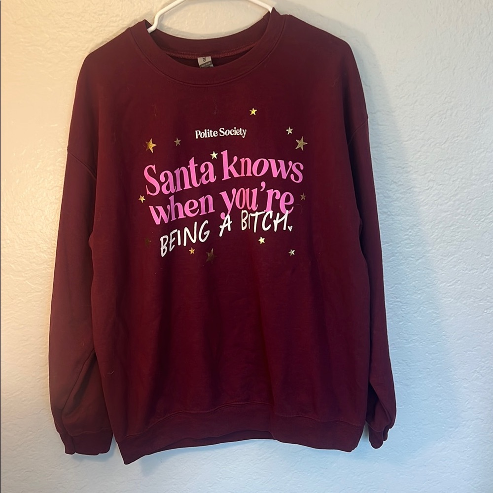 Polite Society Women's Crew Neck Sweater - Maroon